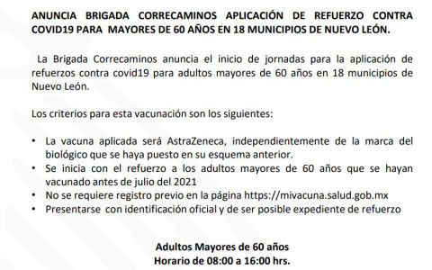 Comunicado refuerzos adultos mayores